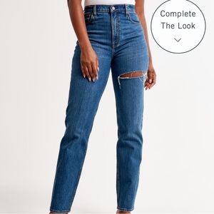 NWT Abercrombie & Fitch Curve Love Ultra High Rise 90s Straight Jean